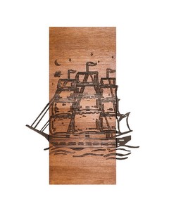 Homemania Caribe Metaal- En Houtdecoratie - Muur Kunst - Voor Slaapkamer, Woonkamer, Entree Hal - Zwart, Bruin In Metaal, Hout, 41 X 3 X 57,5 Cm