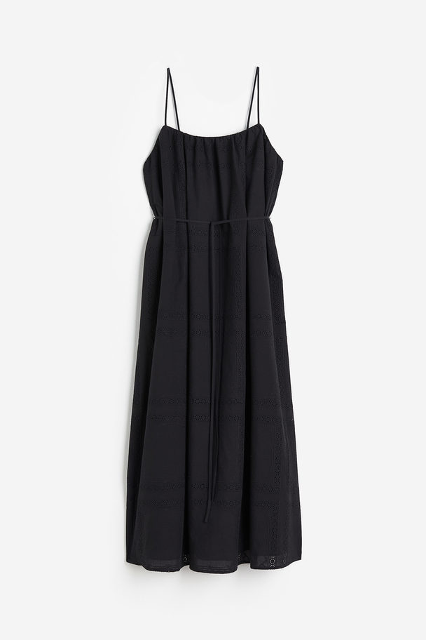 H&M Broderie Anglaise Cotton Dress Black