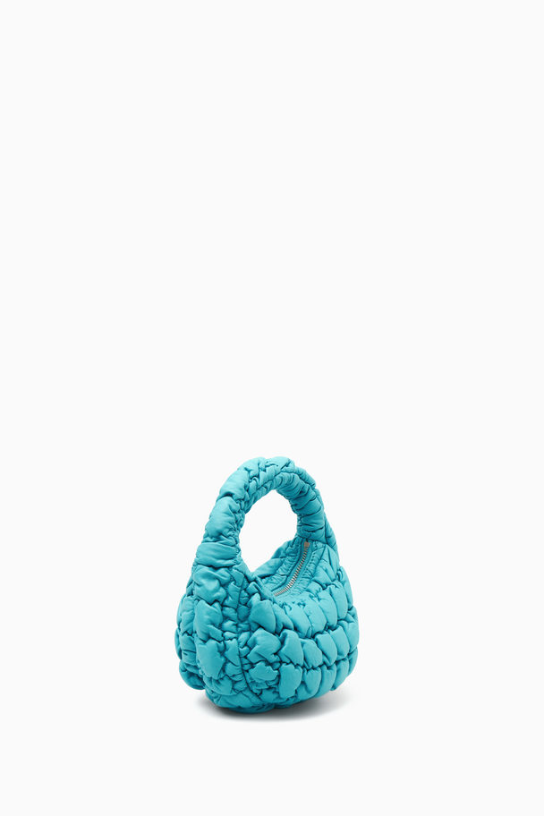 COS Quilted Micro Bag - Leather Turquoise