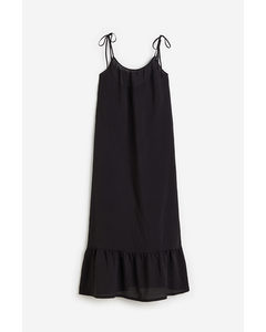 Tie-strap Crêpe Dress Black