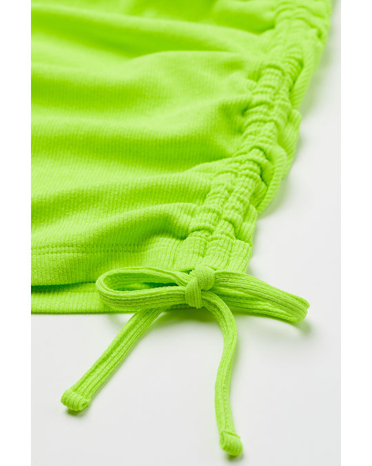 H&M Ribbed Jersey Dress Neon Green