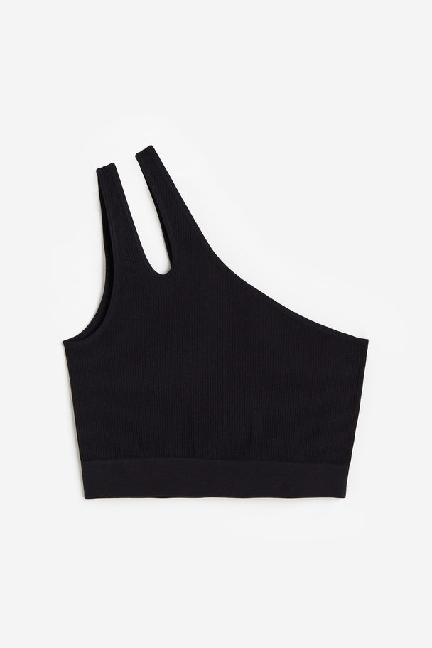 H&M Seamless One-shoulder Top Black