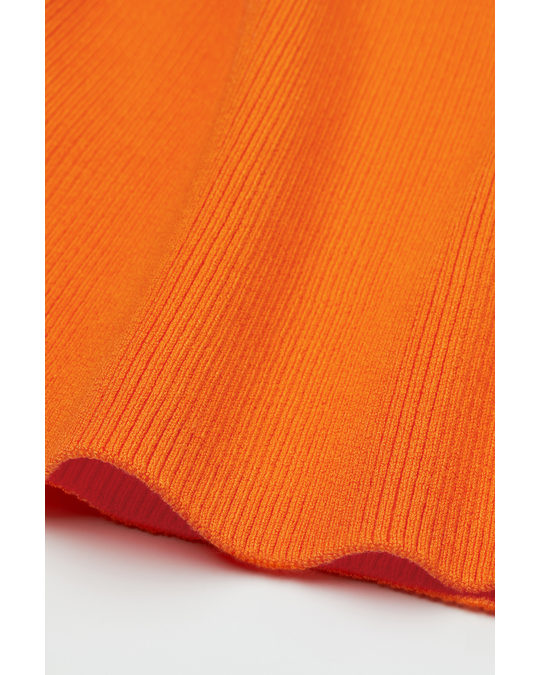 H&M Sleeveless Polo-neck Top Orange