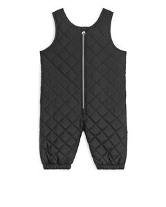 Sleeveless Quilted Overall Black