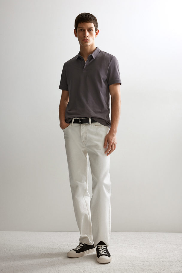 H&M COOLMAX® Poloshirt Slim Fit Dunkelgrau