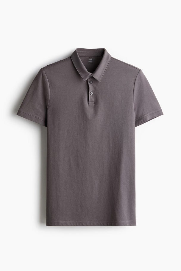 H&M COOLMAX® Poloshirt Slim Fit Dunkelgrau