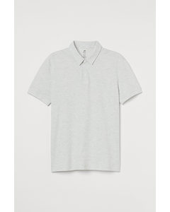Slim Fit Coolmax® Polo Shirt Light Grey Marl