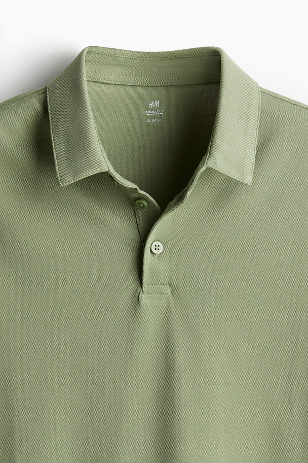 H&M COOLMAX® Poloshirt Slim Fit Grün