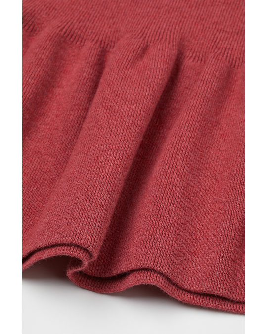 H&M Knitted Collared Dress Red