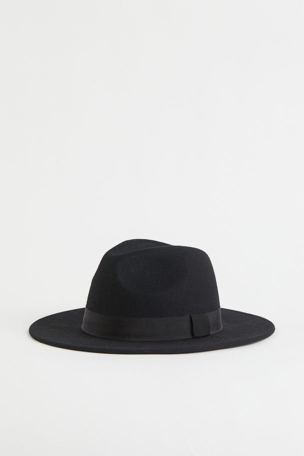 H&M Felted Wool Hat Black