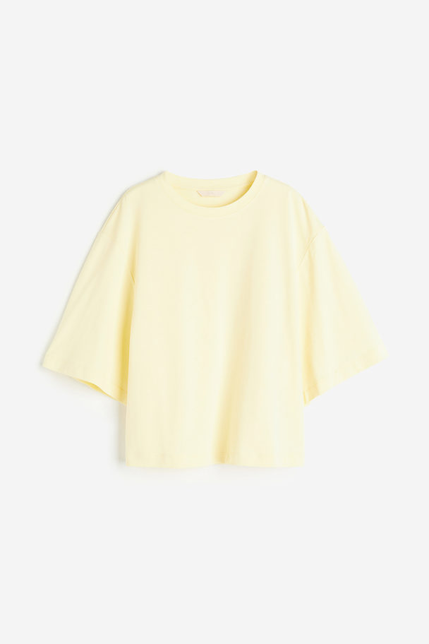 H&M T-Shirt aus Baumwolle Hellgelb
