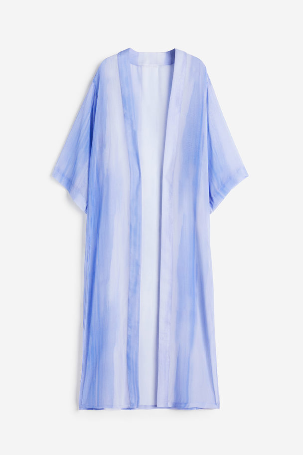 H&M Chiffon Beach Robe Blue/ombre