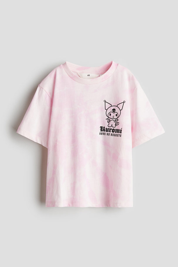 H&M Printed T-shirt Light Pink/kuromi