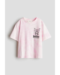 T-Shirt mit Print Hellrosa/Kuromi