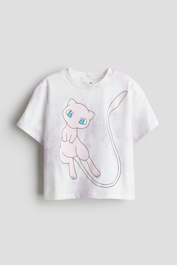 H&M T-shirt Met Print Lichtpaars/pokémon
