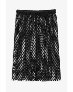 Black Net Midi Skirt Black