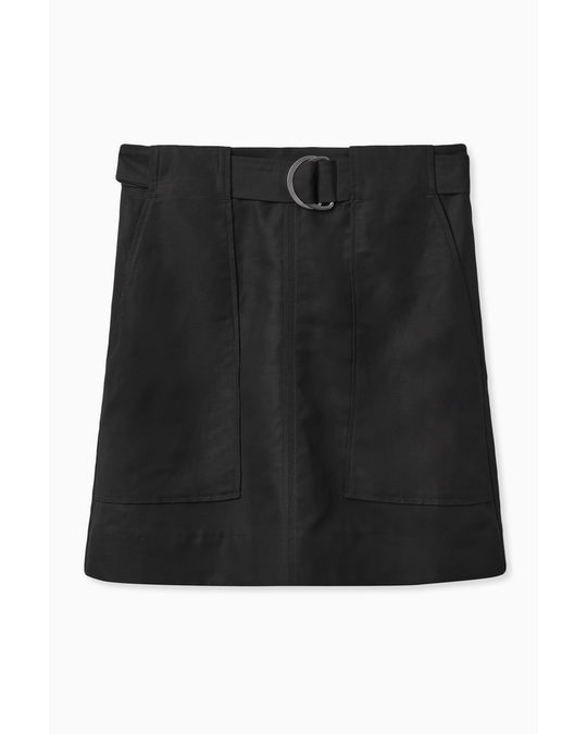 COS Belted A-line Mini Skirt Black