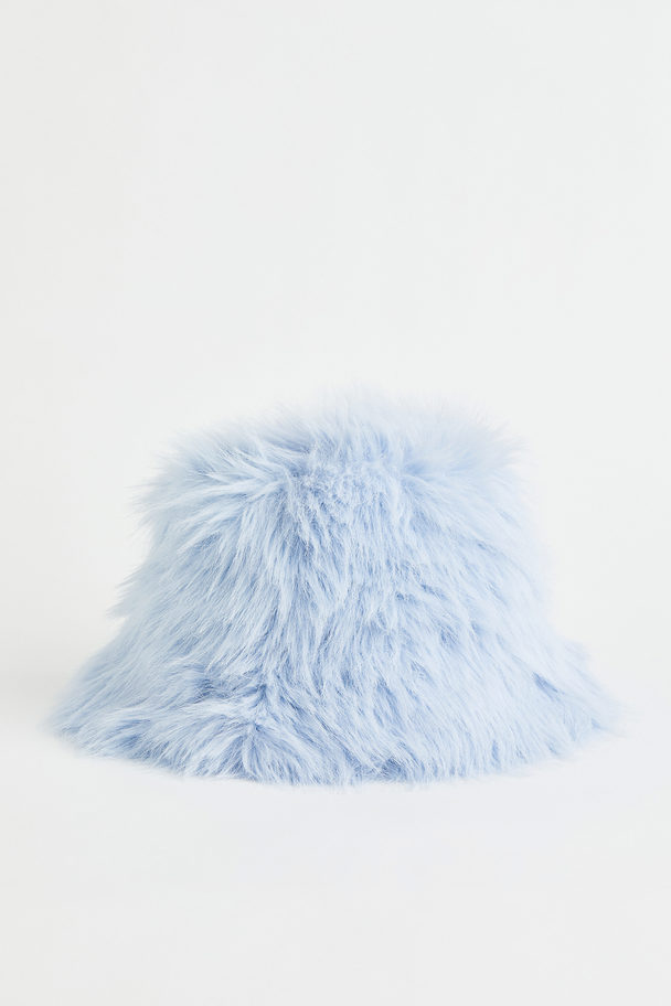 H&M Fluffy Bucket Hat Light Blue