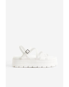 Chunky Platform Sandals White