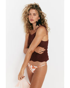 Cheeky Tanga Bikini Bottoms Orange/patterned