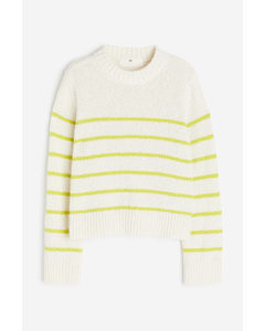 Slub-knit Jumper Cream/yellow Striped
