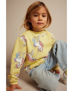Printed Sweatshirt Yellow/unicorns