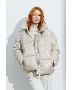Hooded Puffer Jacket Natural White