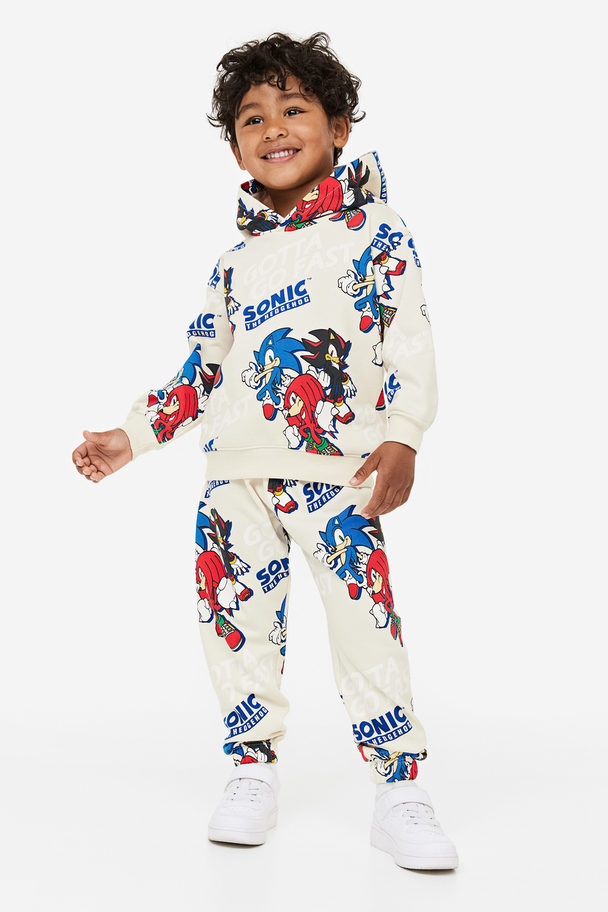 H&M Patterned Joggers White/sonic The Hedgehog