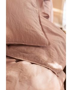 Bettwäsche aus Leinenmix für Einzelbett Beige