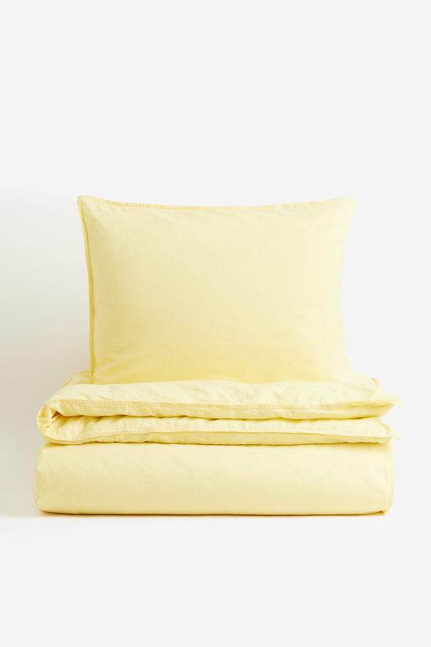 H&M HOME Bettwäsche aus Leinenmix für Einzelbett Hellgelb