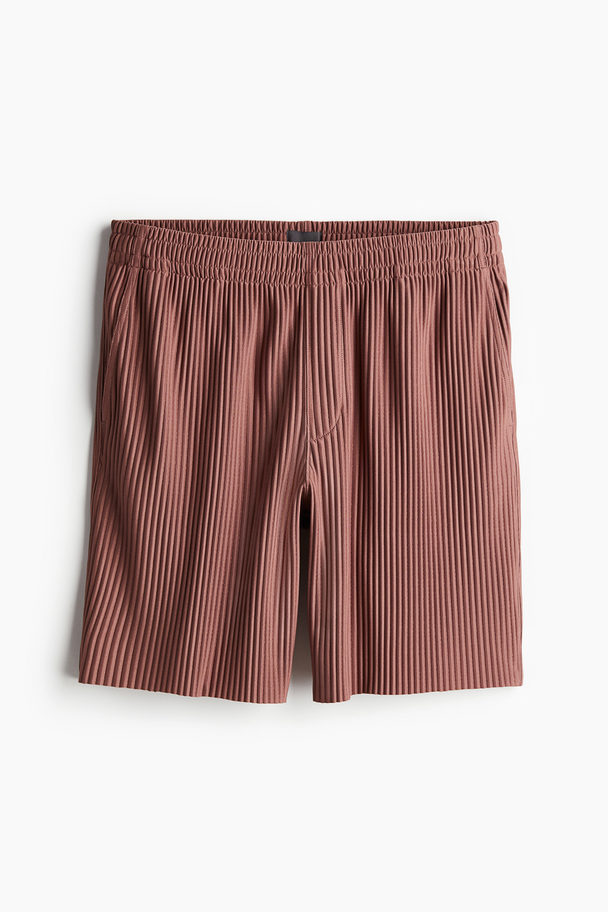 H&M Regular Fit Pleated Shorts Brick Red