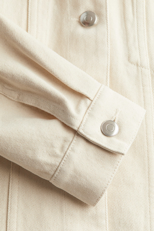 H&M Tapered-waist Denim Jacket Cream