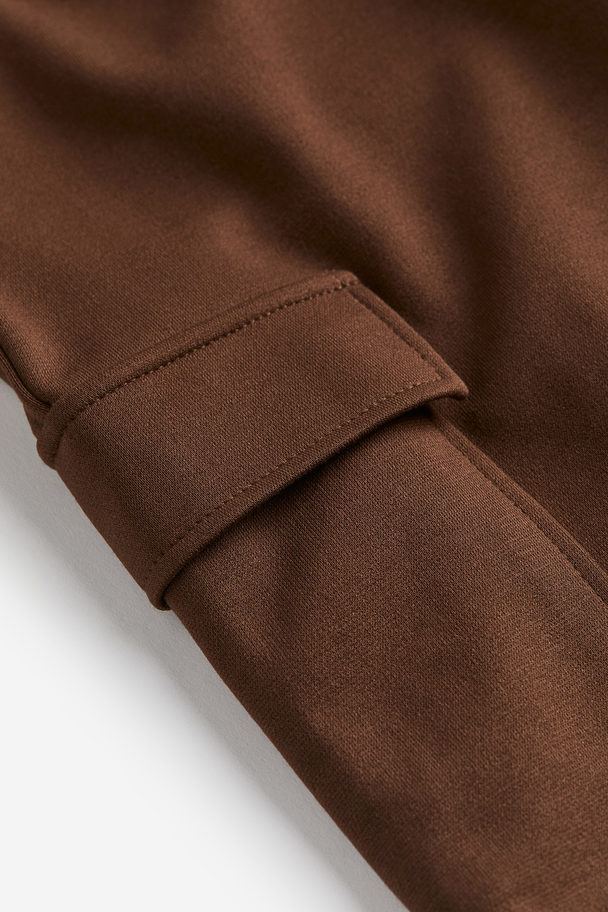 H&M Jersey Cargo Trousers Brown