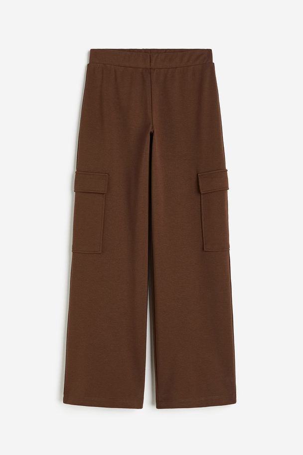 H&M Jersey Cargo Trousers Brown