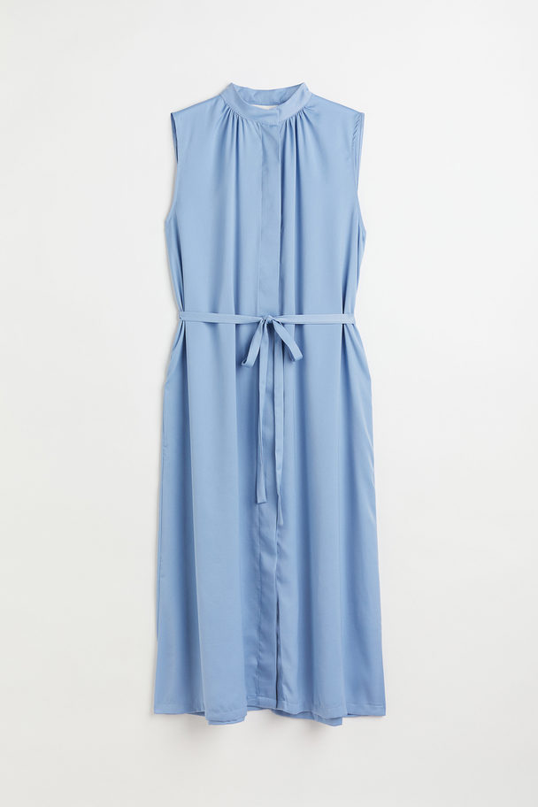 H&M H&M+ Durchgeknöpftes Kleid Hellblau