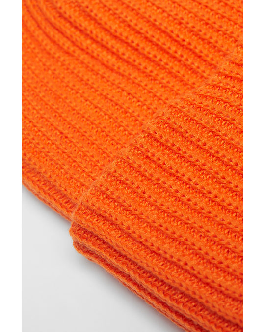 H&M Rib-knit Hat Orange