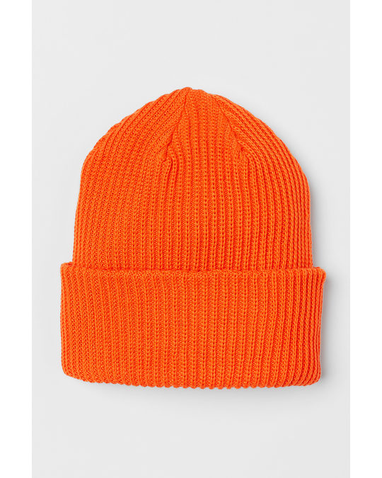H&M Rib-knit Hat Orange