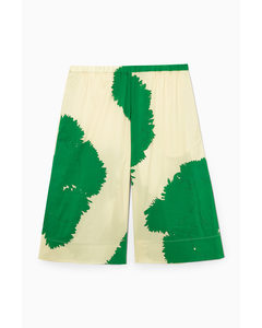 Printed Bermuda Shorts Cream / Bright Green