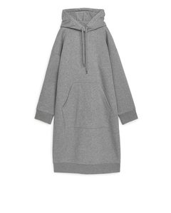 Hooded Sweatshirt Dress Grey Melange