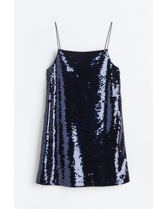 Sequined Dress Navy Blue