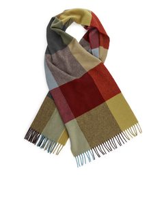 Checked Wool Scarf Yellow/multi