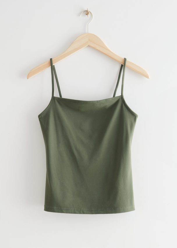 & Other Stories Quick-dry Yoga Top Khaki