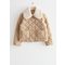 Quilted Removable Collar Jacket Beige