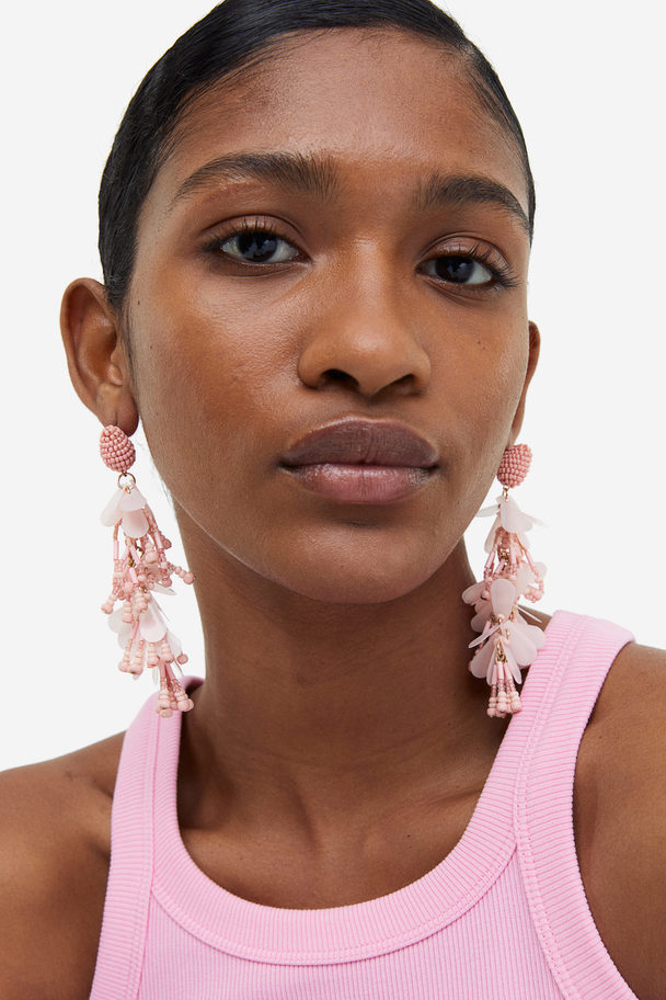 H&M Pendant Earrings Light Pink