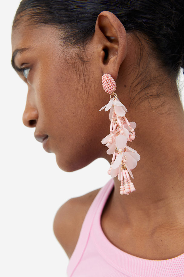 H&M Pendant Earrings Light Pink