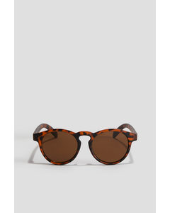 Ovale Sonnenbrille Braun/Schildpattmuster