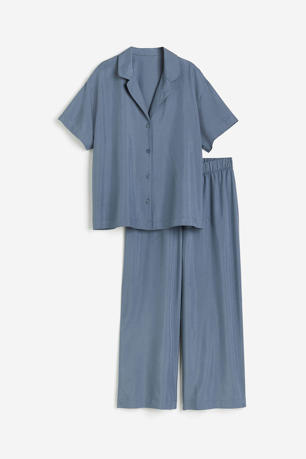 H&M Modal-blend Pyjamas Pigeon Blue