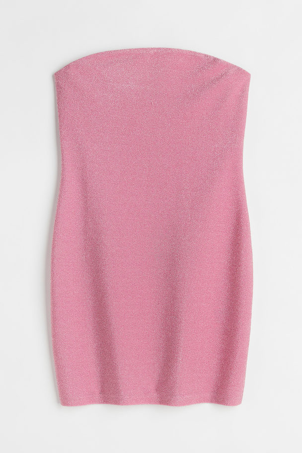 H&M Bandeau Dress Pink/glitter