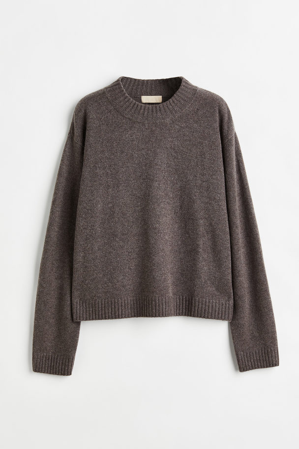 H&M Kaschmirpullover Dunkles Greige