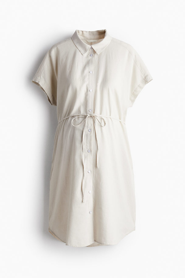 H&M Mama Before & After Shirt Dress Light Beige